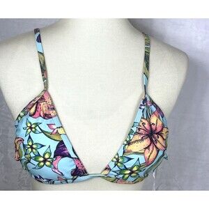 Perfect Vacation Women's Bikini Top Removable Pads Multicolor Floral Size L NEW
